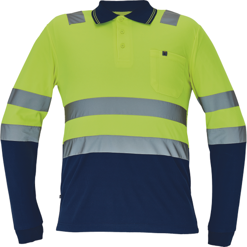 LEON HV polokošeľa dl.rukáv žltá/navy