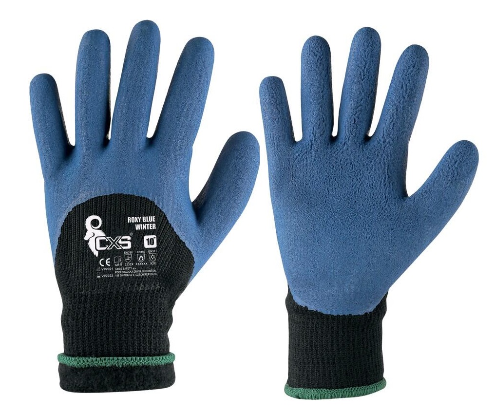 Pracovné zateplené rukavice ROXY BLUE WINTER veľ. 10