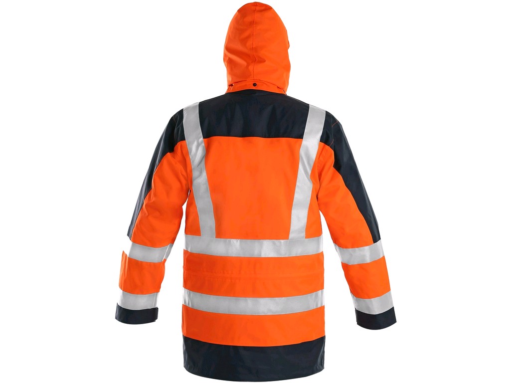 Zateplená reflexná bunda LONDON 5v1 oranžovo-modrá