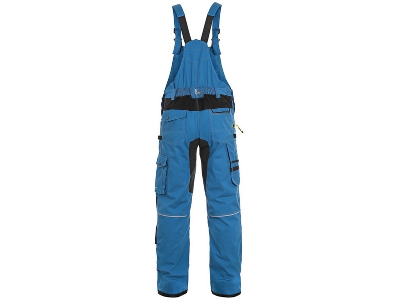 Nohavice CXS STRETCH s náprsenkou stredne modré skrátene 170-176 cm