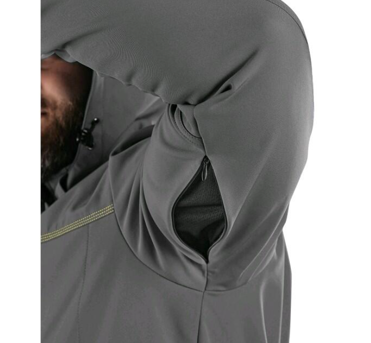 Softshellová bunda CXS STRETCH stredne sivá